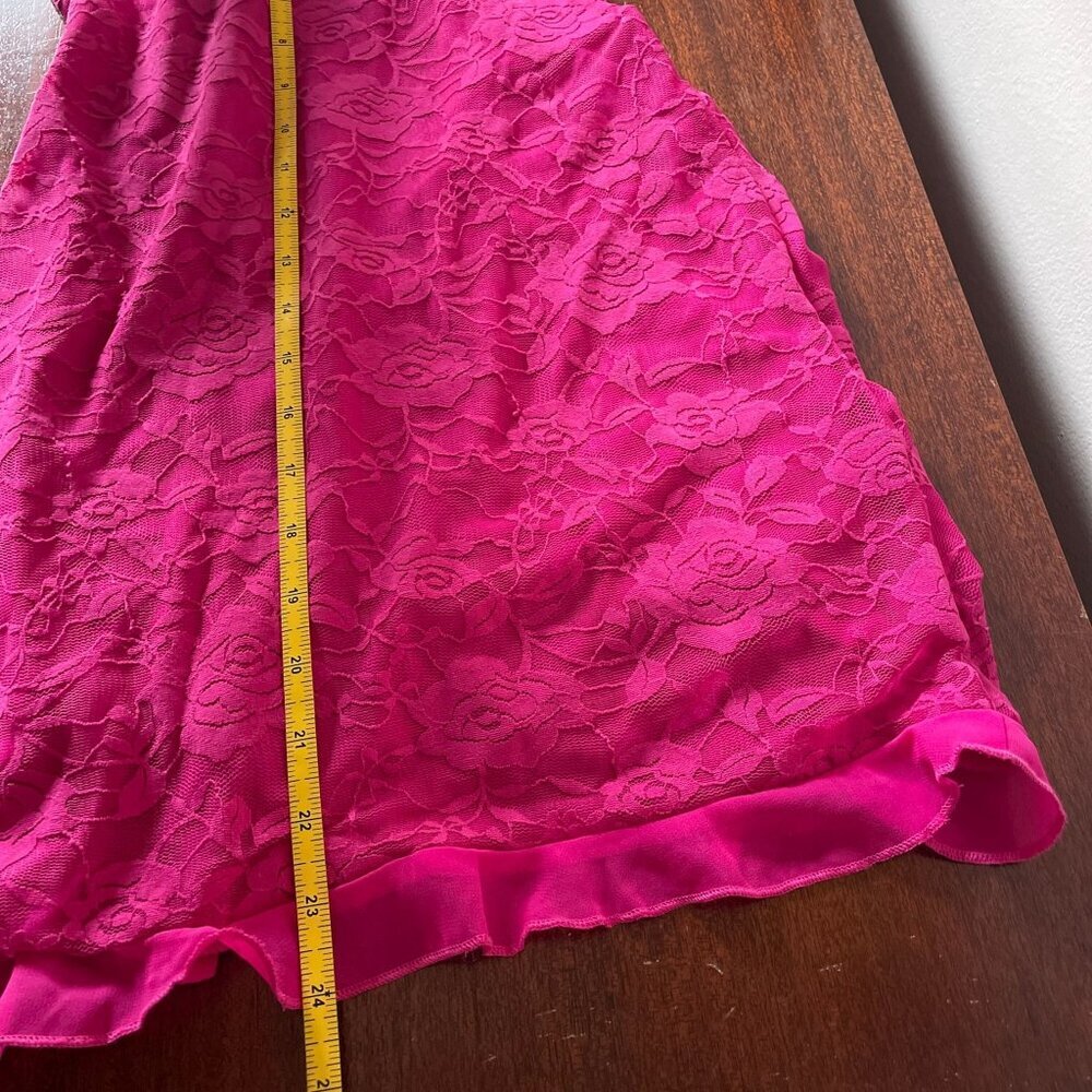 Outcast Hot Pink Lace Corset Mini Dress Ruched Y2K Barbiecore Party Club Dress S - Picture 12 of 13